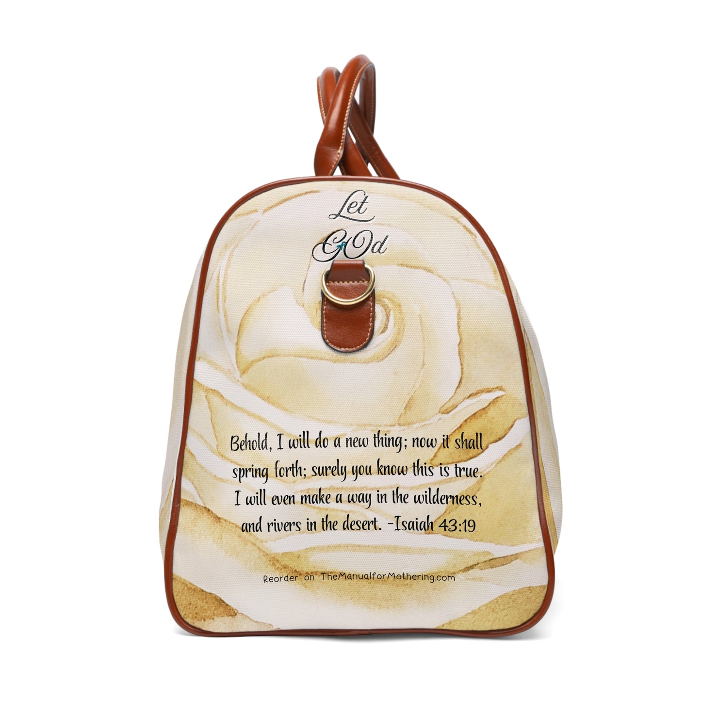 Let Go, Let God Waterproof Travel Bag, 20" x 12"