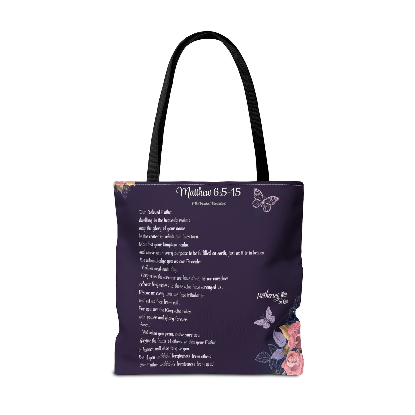 Handle with The Lord's Prayer (Queen) 2-sided Tote Bag