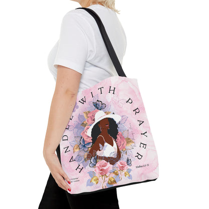 Handle with The Lord's Prayer (Queen) 2-sided Tote Bag